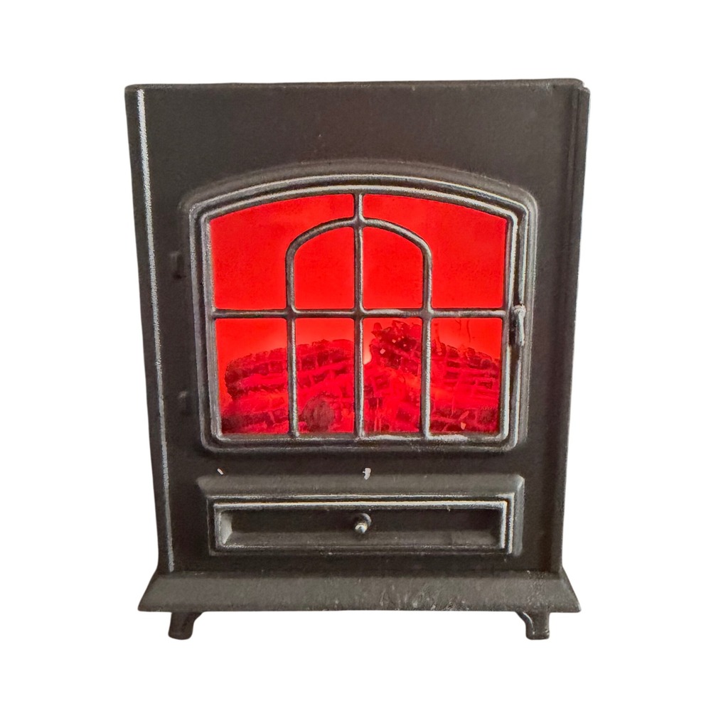 Rimports Electric Fireplace Wax Warmer FPHP-001 Black Mini Stove Glowing LED 6in